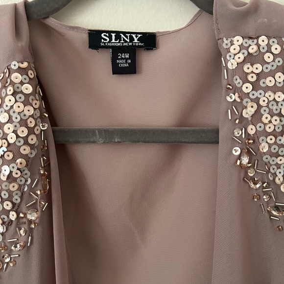 NWT 2 PC Women’s Rose Pink Formal Flowy Tiered Plus Dress and Jacket 24W 3X - Picture 7 of 16